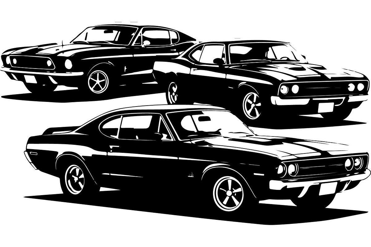 Retro Fast Car Vector SVG Bundle, an Object Graphic by jahid234 (Photo 9 of 13)