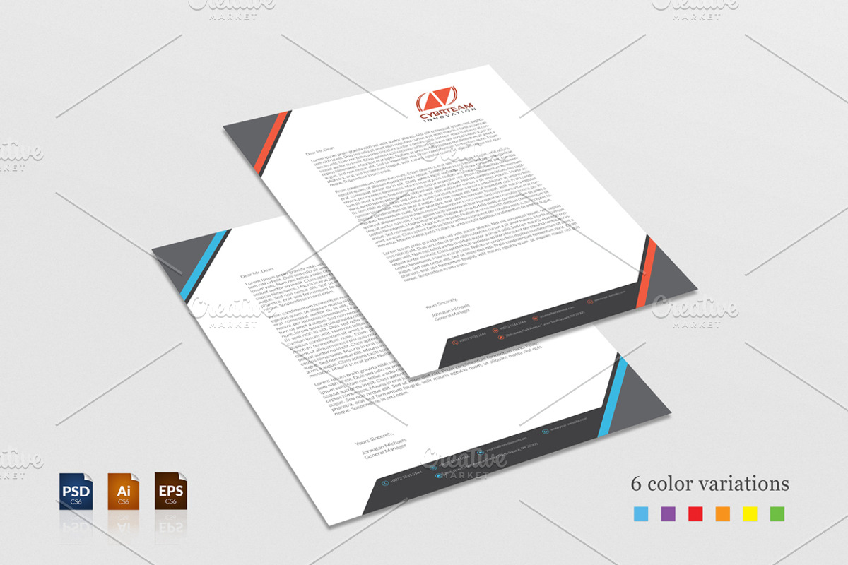 Corporate Letterhead, a Stationery Template by BettyDesign (Photo 1 of 7)