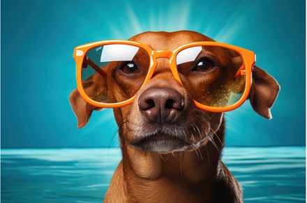 Durable Dog sunglasses. Generate Ai, an Animal Photo by Ylivdesign