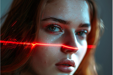 Woman undergoing facial recognition, a Technology Photo by Ylivdesign