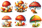 Mushrooms Fall Autumn Clipart, a Work Illustration by cherrydesign (Thumbnail 2 of 4)