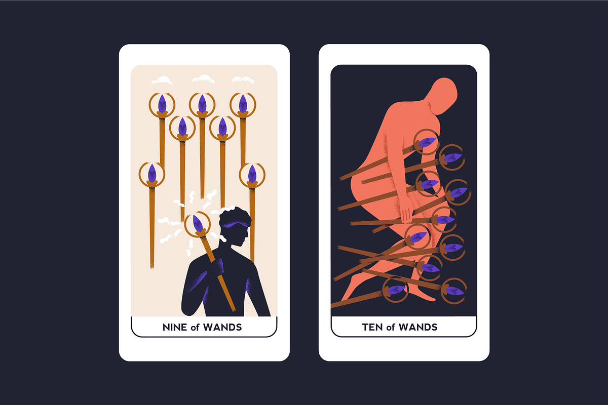 Suit of Wands tarot cards set, an Illustration by Good Studio (Photo 6 of 6)