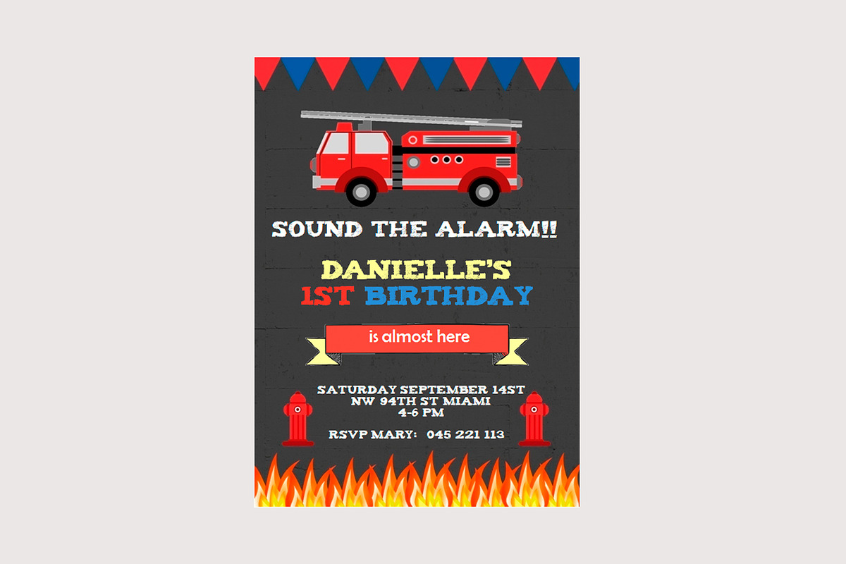 Fireman Invitations printable, a Stationery Template by mpcprintables (Photo 2 of 3)