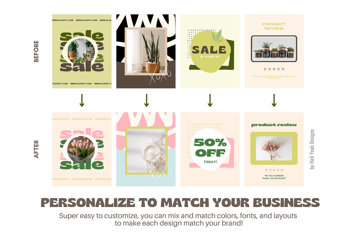 Groovy Green Instagram Templates Set, a Social Media Template by Hell Yeah Designs (Photo 10 of 11)