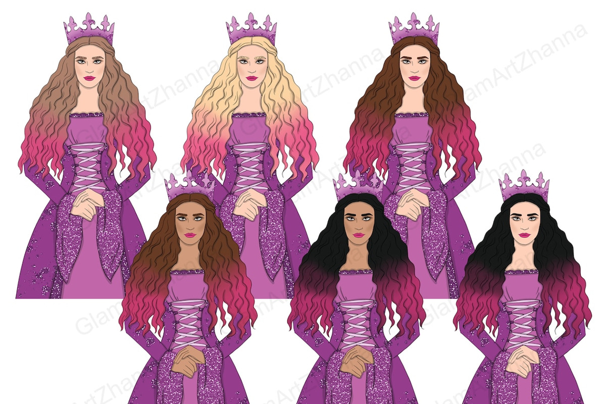Fairy Tale Girls Clipart, a Person Illustration by GlamArtZhanna (Photo 3 of 4)