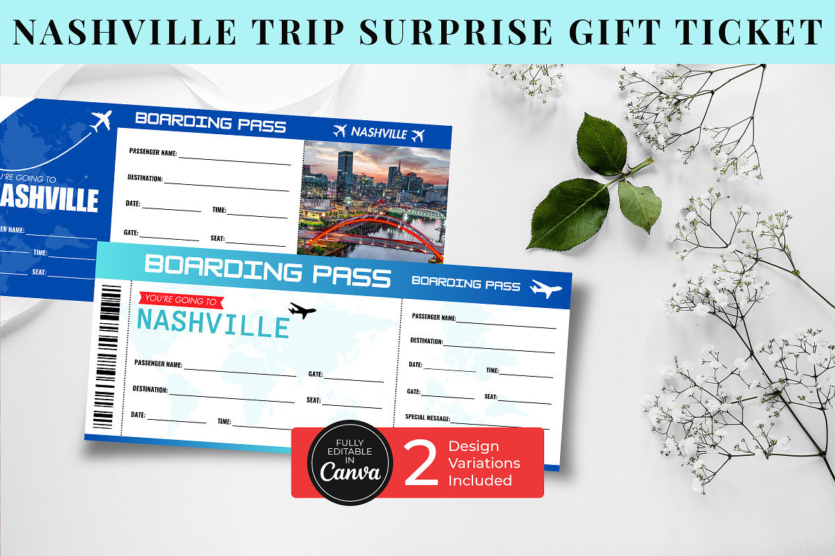 Nashville Trip Surprise Gift Ticket, a Templates & Theme by Snapybiz (Photo 4 of 10)