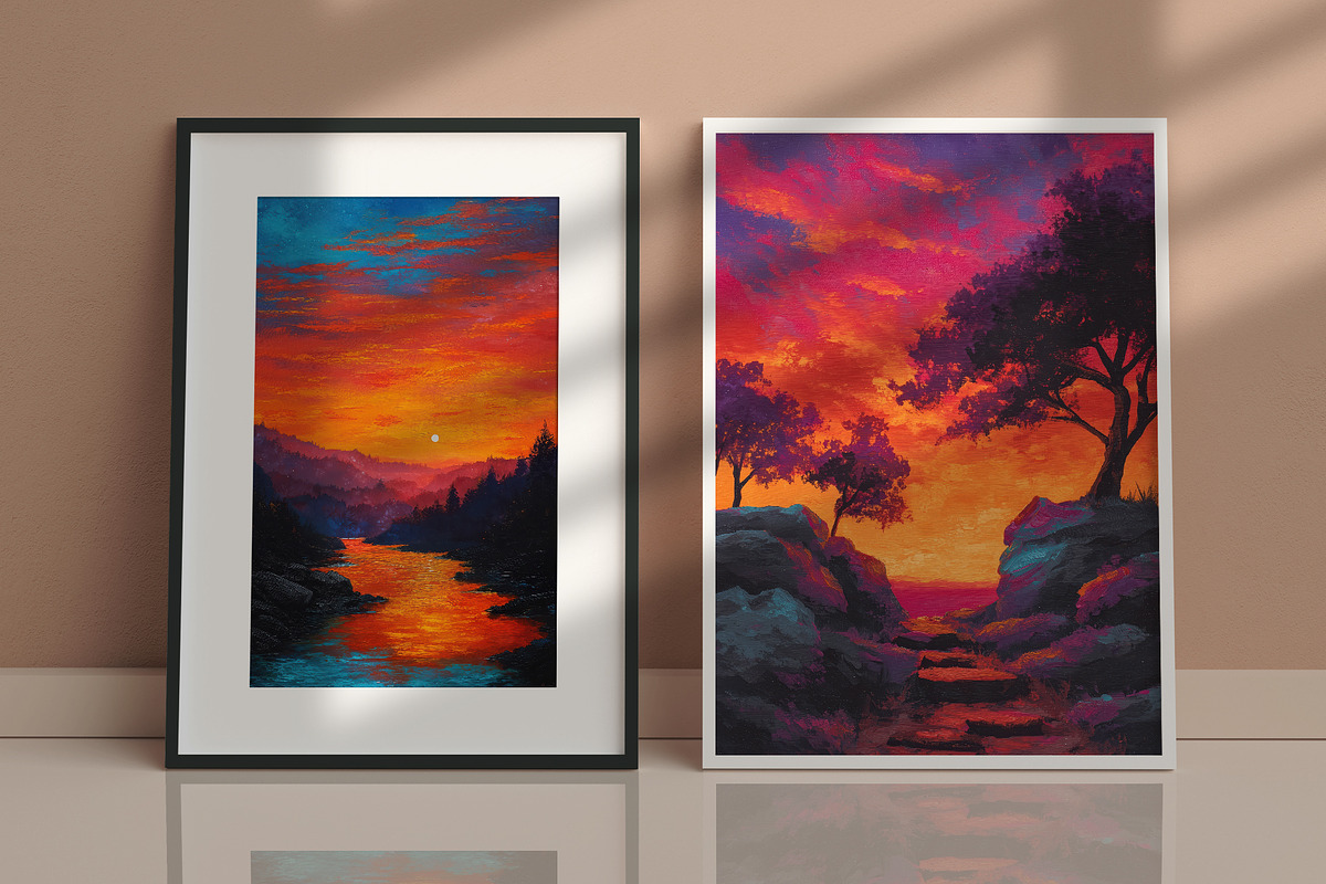 Sunset Landscape Illustration, a Decorative Illustration by Housui Patterns (Photo 9 of 9)
