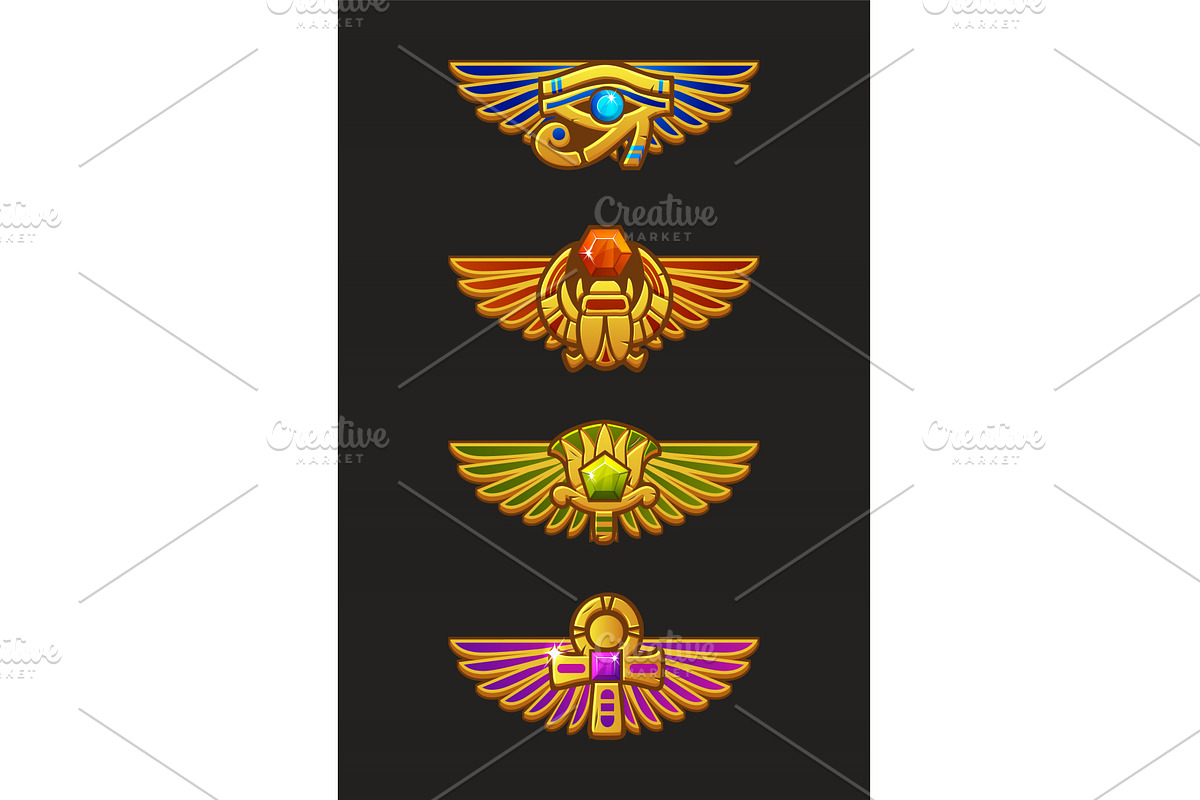 Colored UI symbols set-Egyptian, an Icon by BabySofja