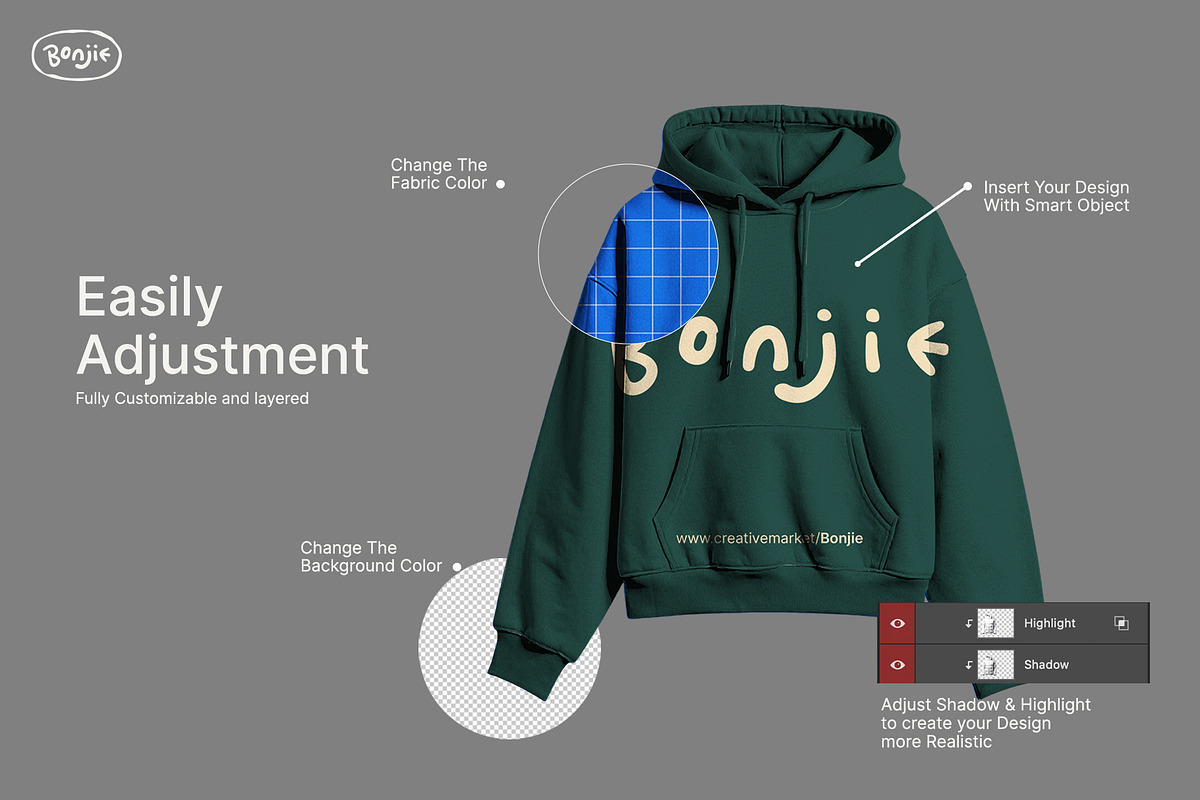 Kangooro Pullover Hoodie Mockup, a Hoody Mockup by Pipello Grafik (Photo 2 of 3)