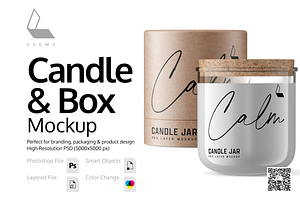 Candle & Box PSD Mockup, a Mockup by Karma