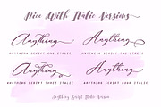 Anything Script || 8 Fonts, a Script Font by Aldedesign (Thumbnail 5 of 17)