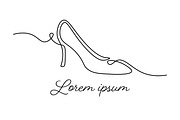 Elegant One Line High Heel Shoe, an Object Illustration by Saba Vector (Thumbnail 1 of 3)
