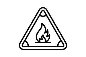 Fire Sign Line Icon, an Icon by Pexelpy