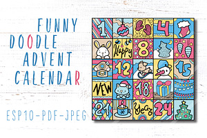 Funny Doodle Square Advent Calendar