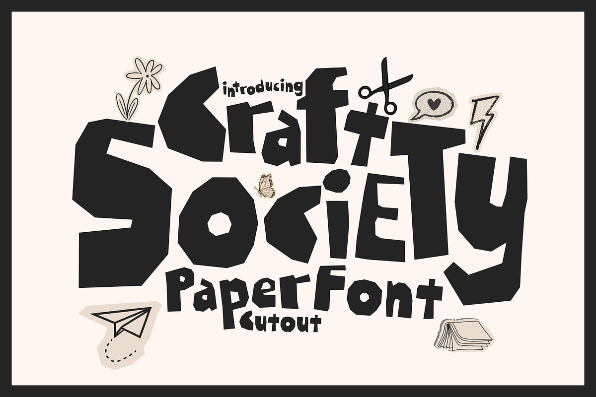 Craft Society - Paper Cutout Font, a Handwritten Font by HipFonts (Photo 1 of 11)