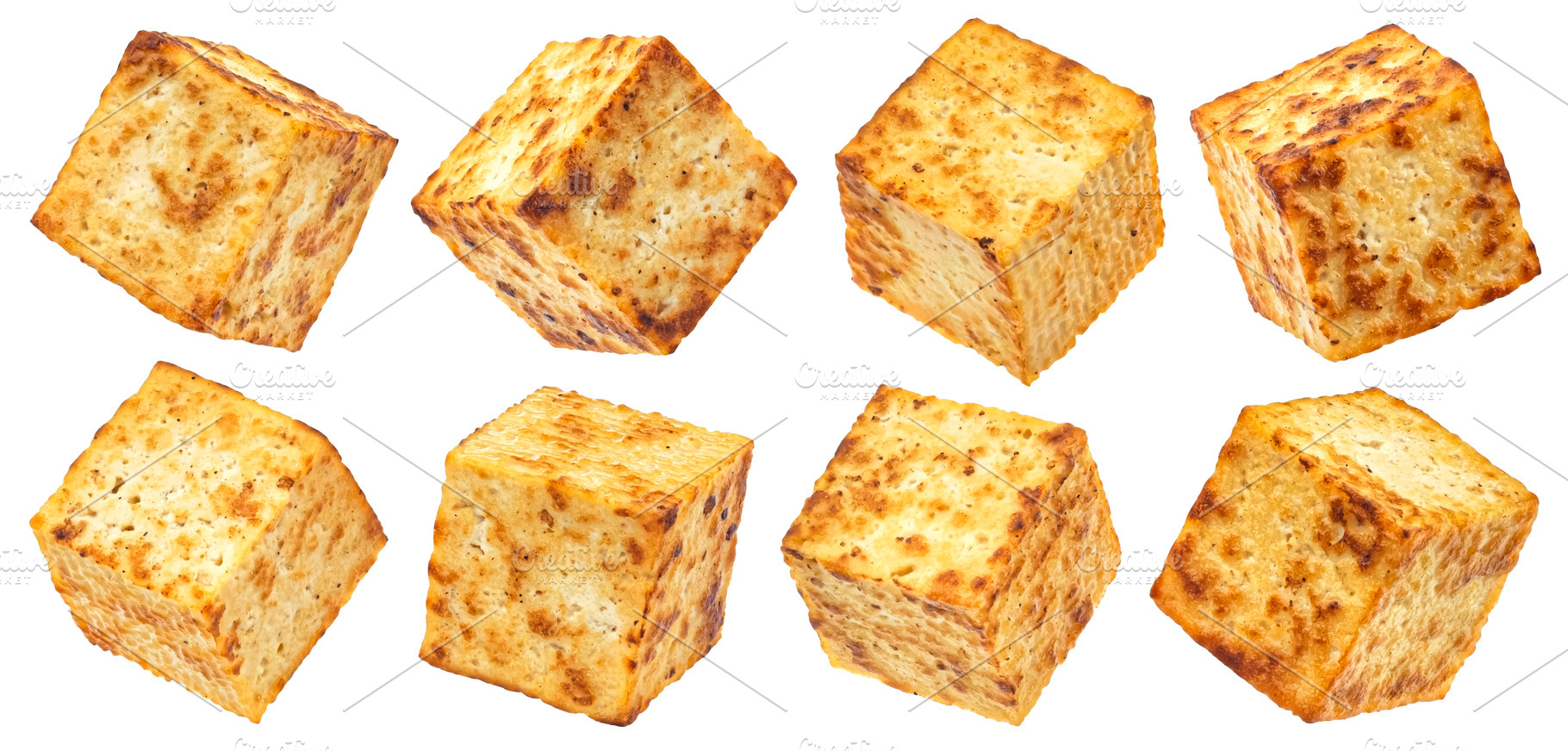 Fried tofu cubes collection, a Food & Drink Photo by Max Lashcheuski