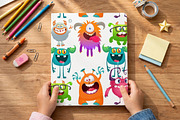 Puffy Pops - 6 Cute Monsters, a Decorative Illustration by D R A W K M A N (Thumbnail 2 of 9)