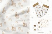 Kids Christmas clipart & pattern, an Animal Illustration by polikarpovaart (Thumbnail 6 of 14)