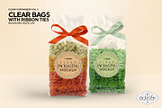 Clear Candy Bags with Ribbon Mockup, a Cups & Container Mockup by INCDesign (Thumbnail 8 of 10)