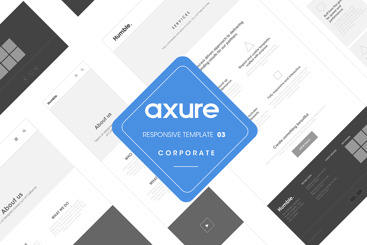 Axure responsive Corporate template3, a Wireframe Template by Humble UX (Photo 1 of 6)