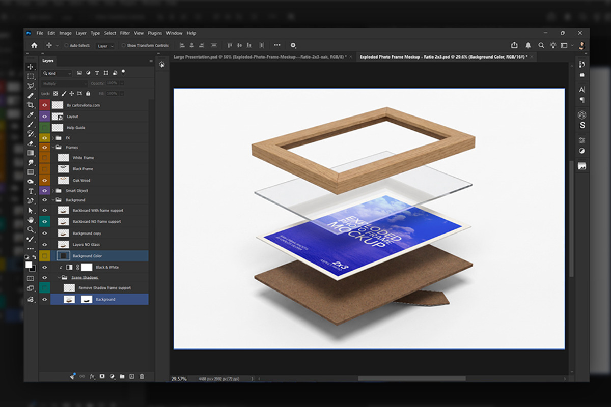 Photo Frame Mockup Exploded View, an Advertising Mockup by Mockups by Carlos Viloria (Photo 3 of 6)
