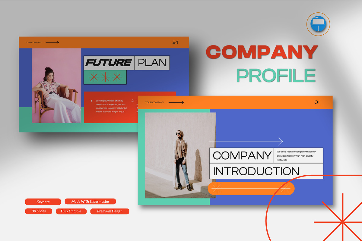 Company Profile Keynote Template, a Presentation Template by Fortyone (Photo 1 of 6)