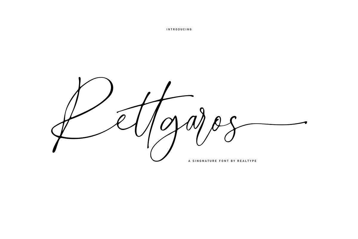 Rettgaros Script, a Script Font by Realtype (Photo 1 of 12)