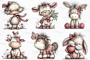 Whimsical Farm Animal Clipart Bundle, an Illustration by Craft Nest (Thumbnail 6 of 6)