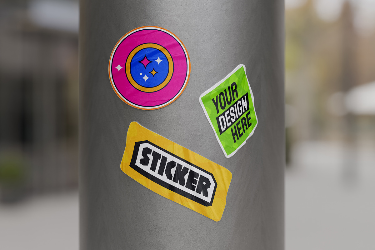 High Quality Sticker Mockup, an Advertising Mockup by SLAB! Design (Photo 4 of 5)