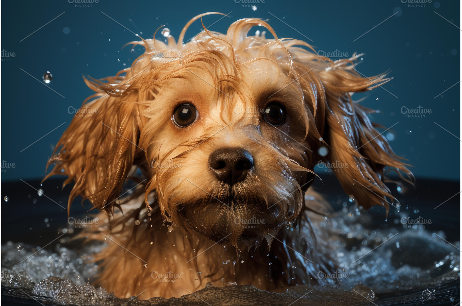 Gentle Puppy dog foam shampoo bath, an Animal Photo by Ylivdesign