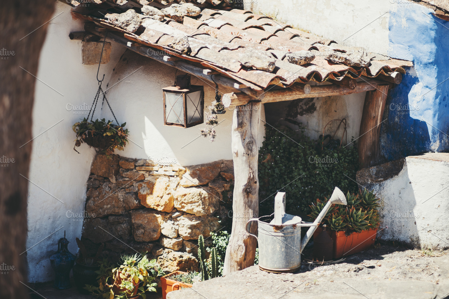 Rustic garden nook with succulents, an Architecture Photo by SkyNext