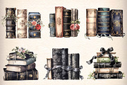 Watercolor Victorian books Clipart, an Illustration by CreationArt (Thumbnail 2 of 5)