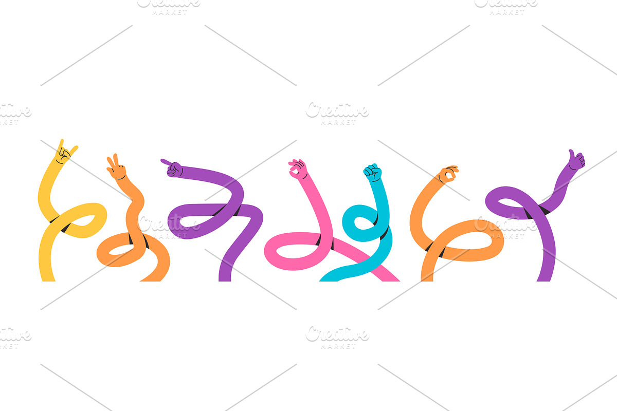 Long twisted hands. Playful cartoon, an Object Illustration by winwin.art