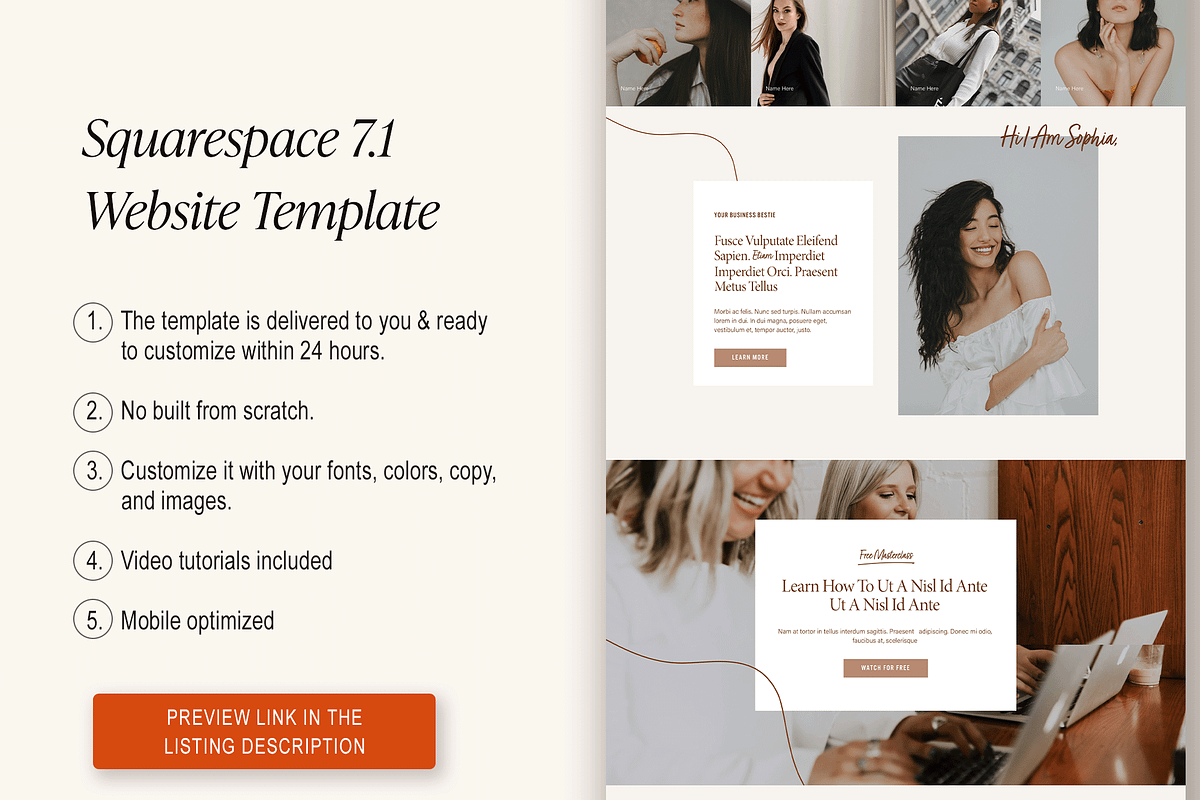 Squarespace Website Template: Coach, a Squarespace Template by Kseniia_Design (Photo 2 of 5)