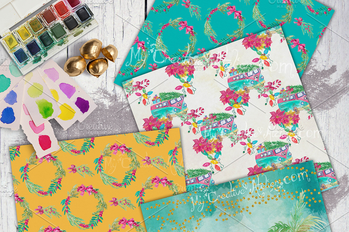 Christmas Digital Paper., a Pattern Graphic by My Creative Atelier (Photo 2 of 4)