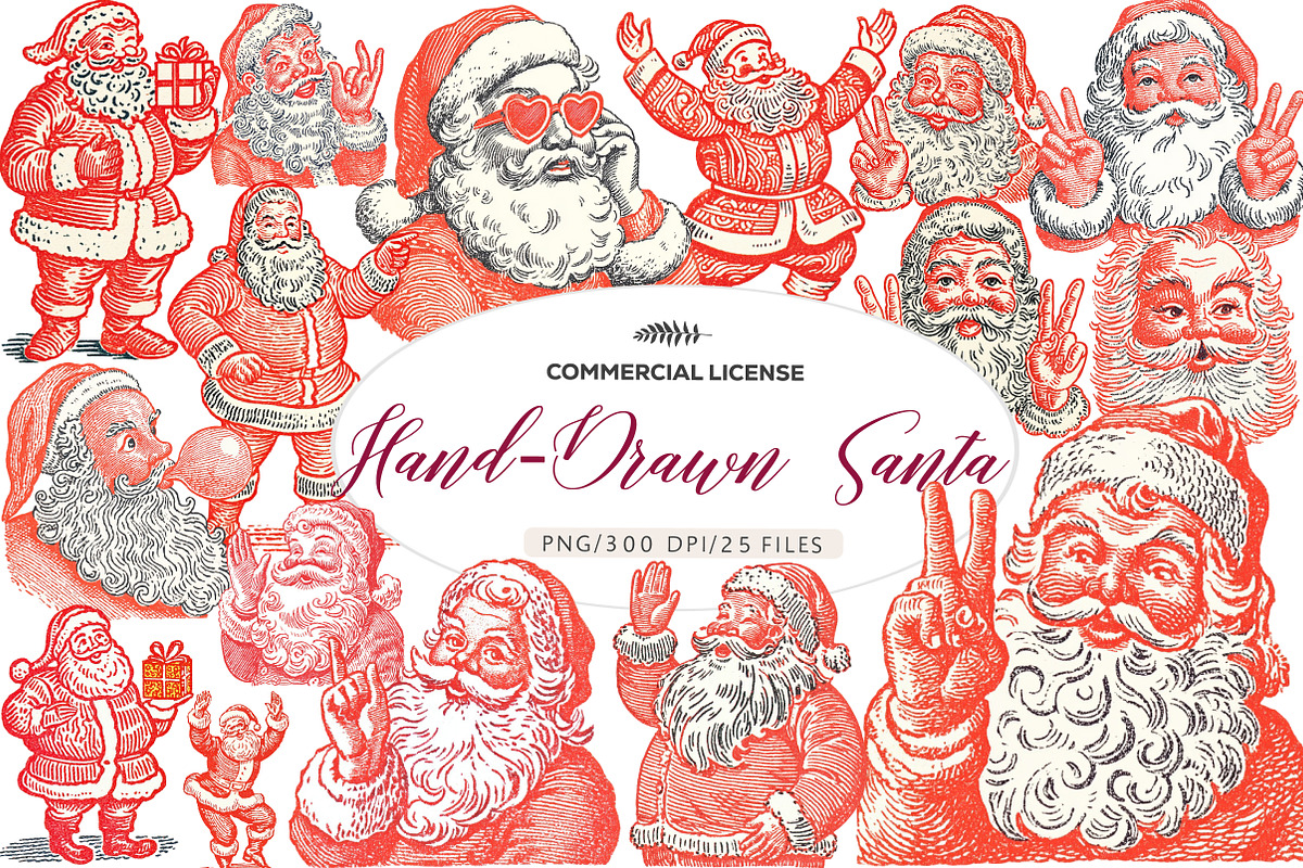 Hand-Drawn Santa Christmas Png, an Illustration by CreationArt (Photo 1 of 5)