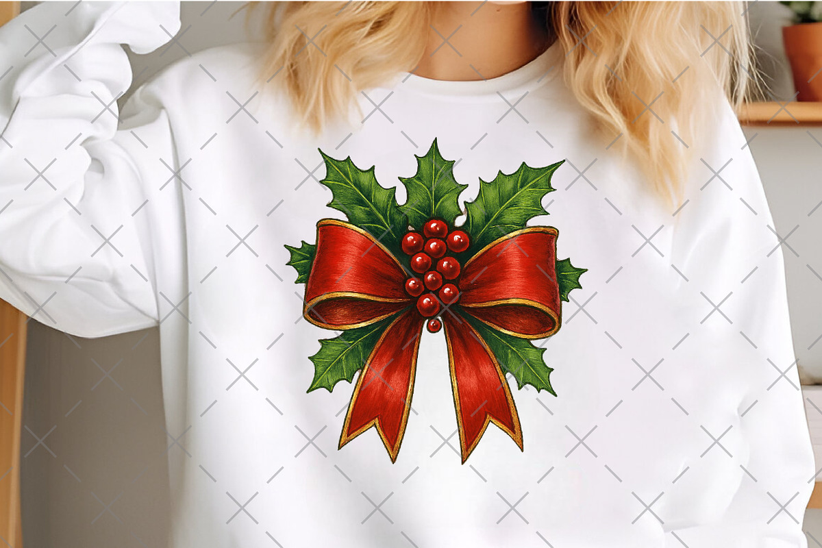 Red Coquette Christmas Bow PNG, an Illustration by Craft Nest (Photo 4 of 6)