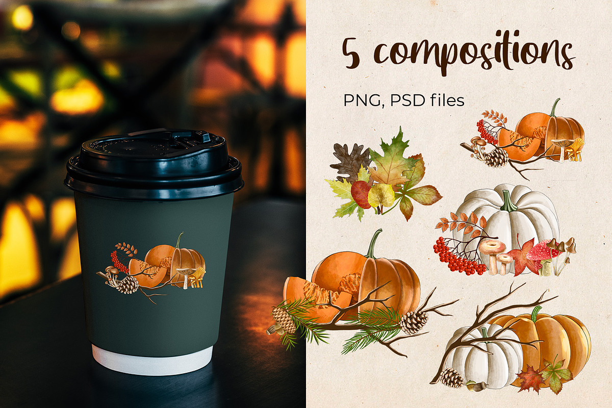 Autumn Watercolor clipart, a Seasonal Illustration by OZartRoom (Photo 2 of 11)