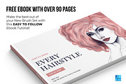 25 Hair Brushes for Affinity, a Brush Add-On by Riveros Illustration (Thumbnail 6 of 9)