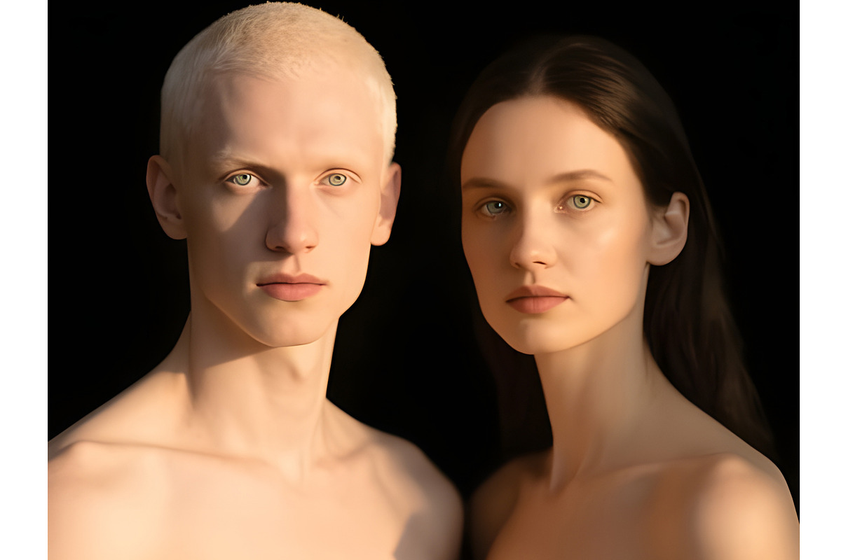 Young Albino Man and Women, a Person Illustration by Sharon Schwalbe (Photo 3 of 3)