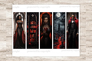 Black Skin Vampire Bookmarks, a Person Illustration by GlamArtZhanna (Thumbnail 3 of 3)
