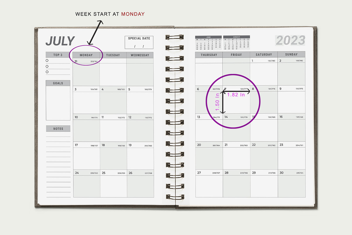 2023 Monthly Planner Bundle, a Stationery Template by ROJI CREATOR (Photo 3 of 9)