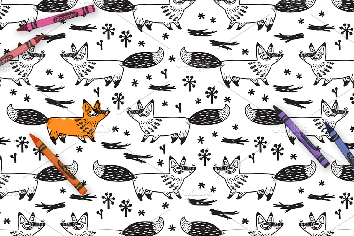 Creative Coloring Pages #2, a Pattern Graphic by PenguinHouse (Photo 5 of 11)