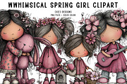 Whimsical Spring Girl Clipart, an Illustration by CreationArt (Thumbnail 1 of 7)