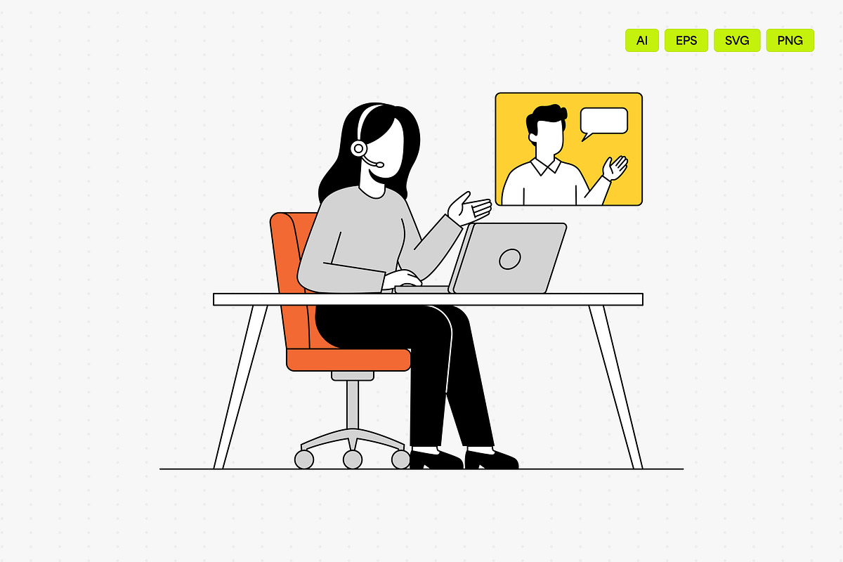 Office Vector Illustration Set, a Work Illustration by Eklip Studio (Photo 3 of 3)