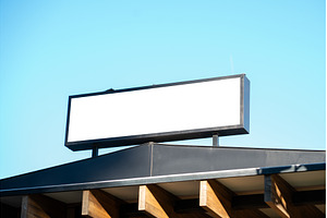 Blank white billboard template on a, an Architecture Photo by volodymyrshtun13795