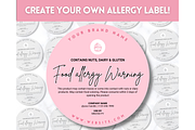 EDITABLE Food Allergy Label Template | Creative Market