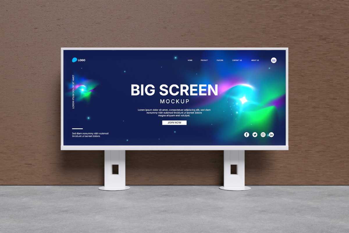 Big Screen Mockup, an Advertising Mockup by HanaSaka_Studio