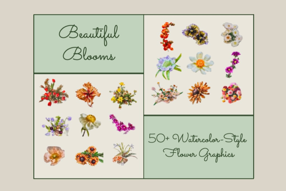 Watercolor Flower Graphics Bundle, a Graphic by Wild Wanderer Photography