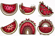 Whimsical Boho Watermelon Clipart, an Illustration by DreamArtGraphic (Thumbnail 7 of 8)